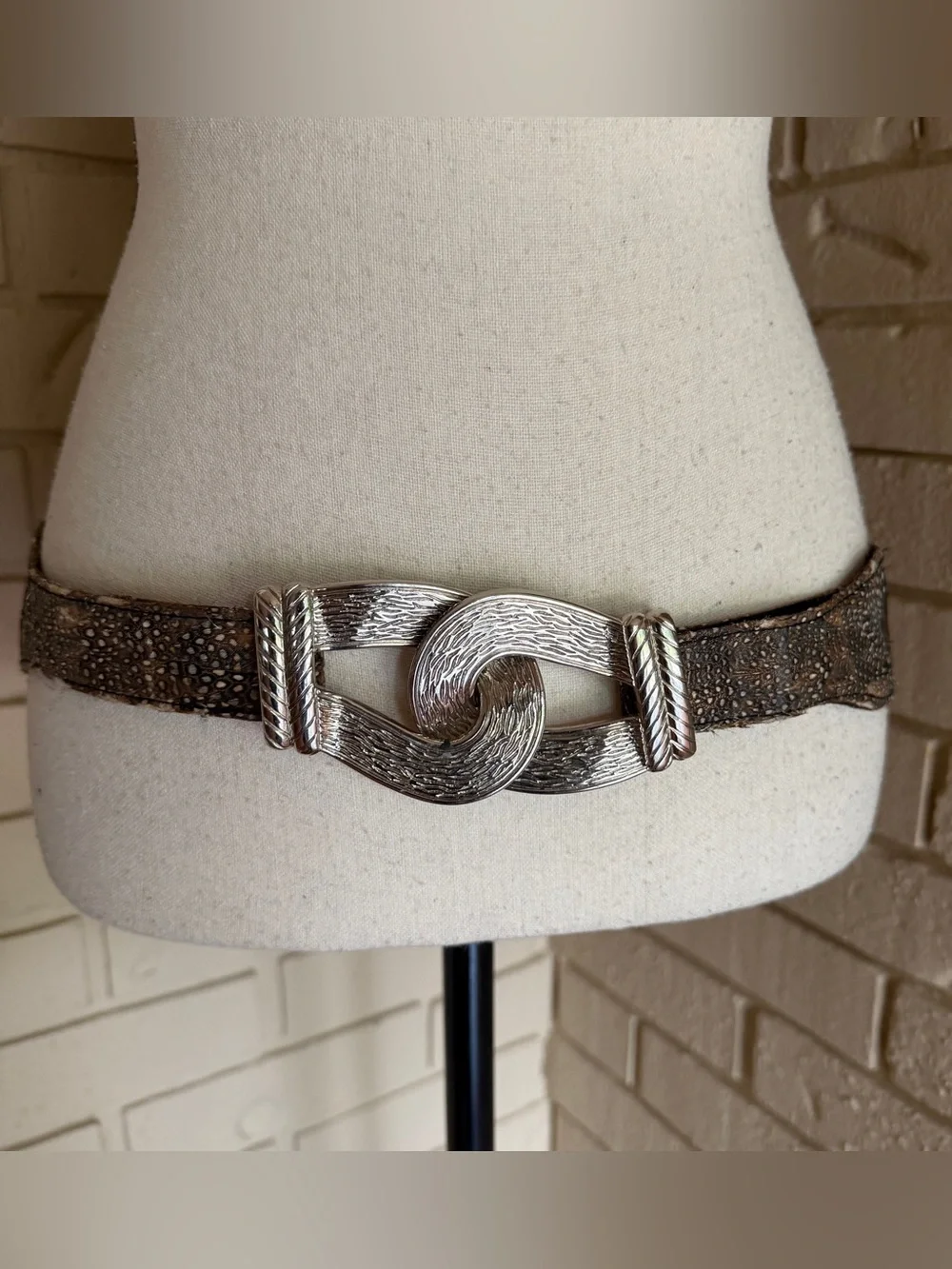 Vintage Genuine Peacock Feather & Leather Belt Royal Art 9343 To Wear Artsy